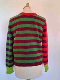 Eribé Knitwear Design Stobo Streep Sweater, Rosa