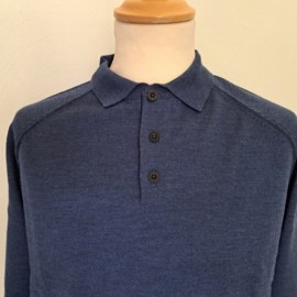 Roosenstein Wolke merino wollen Polo, Nanne jeansblauw