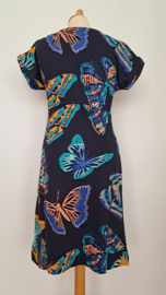 Weirdfish zomerjurk Tallahassee, katoenen jersey, donkerblauw