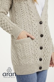 Aran damesvest Boyfriend Cardigan, beige