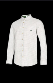 Heren Overhemd Ruitpatroon wit-groen-bruin
