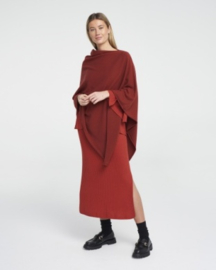 Merino Wollen Poncho Sofie, Maple Red