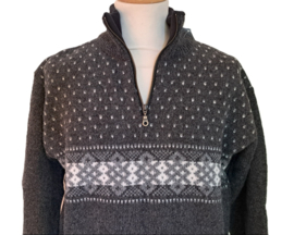 Noorse Wollen Trui half Zip, sterpatroon