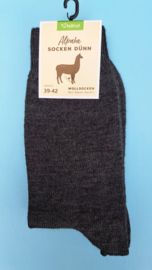 Alpaca Sokken dun, charcoal