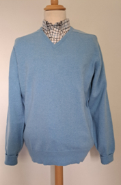 William Lockie lamwollen pullover DF, V-hals, Horizon