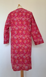 Himalaya Tunic driekwart mouw geweven Gots, pink flower