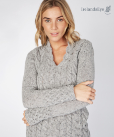 IrelandsEye Horseshoe Cable Sweater, grijs gemêleerd