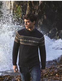 Fisherman-Out-Of-Ireland trui merino fair isle navy