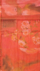 Sjaal linnen-katoen Red Chinese Painting