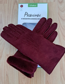 Dames handschoenen 100% merino schapenvel, bordeaux