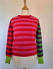 Eribé Knitwear Design Stobo Streep Sweater, Rosa
