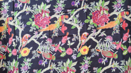 Sjaal katoen bloemen navy