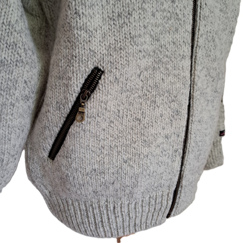 Noorse Wollen Vest met Ritssluiting, lichtgrijs
