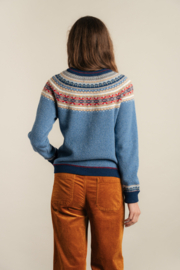 Eribé Knitwear wollen damesvest Alpine kleur Blue Morning