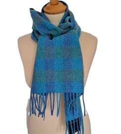Sjaal geweven wol Blue en Green