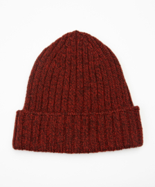 IrelandsEye Knitwear Muts gebreid in ribbel patroon, Sable Marl