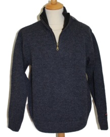 Noorse Wollen Trui half zip, navy