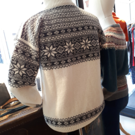 Noorse Wollen Trui offwhite-grijs