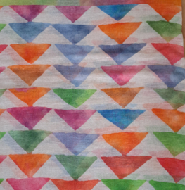 Otracosa Sjaal Linnen, multi color driehoek patroon