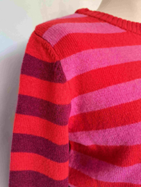 Eribé Knitwear Design Stobo Streep Sweater, Rosa