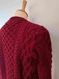 IrelandsEye Aran Sweater Honingraadpatroon, Claret