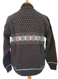 Noorse Wollen Trui half Zip, sterpatroon