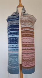 Eribé Knitwear Alloa Fairs Isle Scarf, Dew