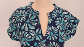 Weirdfish zomerjurk Suffolks, katoenen jersey print, AquaMarine