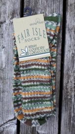 Fair Isle wollen sokken, groen