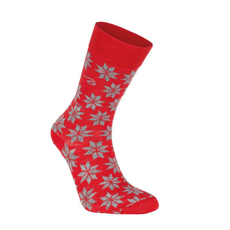 Wollen Sokken sneeuwvlok, rood