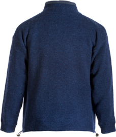 Aran herenvest kabelpatroon geheel gevoerd, blauw