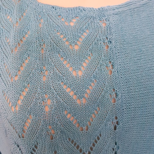 Linara dames trui met ajourpatroon, Turquoise grote maat