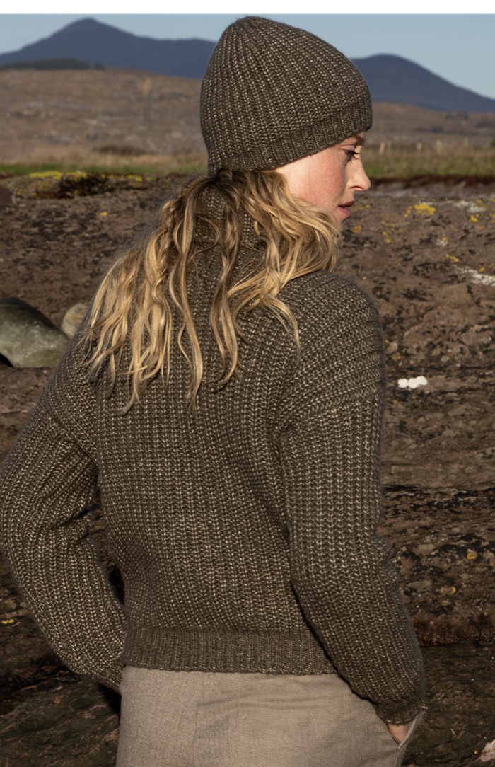 Fisherman koltrui Boxy Ribbed Polo Neck