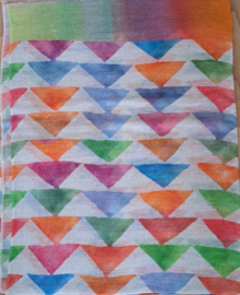 Otracosa Sjaal Linnen, multi color driehoek patroon