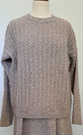 IrelandsEye damestrui met ronde hals Corbin, beige-offwhite