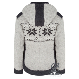 Shakaloha Gevoerd Wollen Vest met capuchon W. Jigsaw ZH Grey SMALL