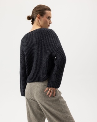 Holebrook dames trui Cajsa Sweater, antraciet melange