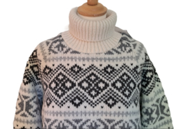 Noorse Wollen Coltrui offwhite-beige-bruin