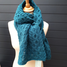 Irelandseye Luxe Aran Sjaal, Tealblue