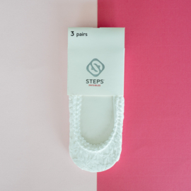 Kousenvoetjes wit - LACE (3-pack)