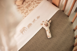 Jollein Laken Wieg 75x100cm Animals Nougat..