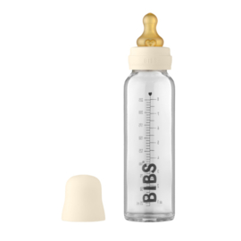 BIBS Baby Glass Bottle Complete Set Latex 225ml - Ivory.