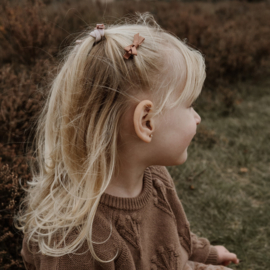 Baby haarspeldjes met strikje - natural vibes.