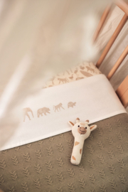 Jollein Laken Wieg 75x100cm Animals Nougat..