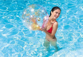 Intex glitter beach bal 51cm goud.