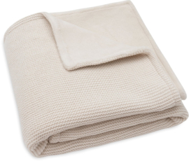 Deken Ledikant 100x150cm Basic Knit - Oatmeal/Velvet