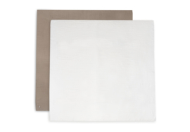 Jollein Hydrofiele Doek Large Bamboe Katoen 115x115cm Biscuit/Ivory - 2 Stuks.