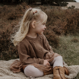 Baby haarspeldjes met strikje - natural vibes.