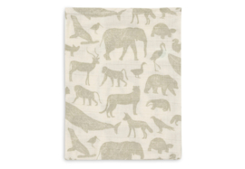 Jollein Hydrofiel Washandje 15x20cm Animals Olive Green (3pack).