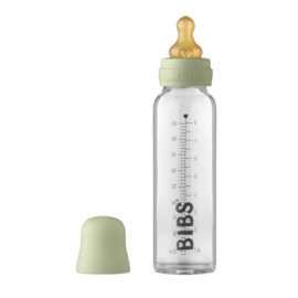 BIBS Baby Glass Bottle Complete Set Latex 225ml - Sage.